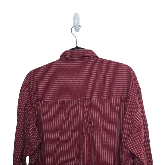 Chaps Ralph Lauren Burgundy Check Print Button Down Shirt Medium - Picture 5 of 8